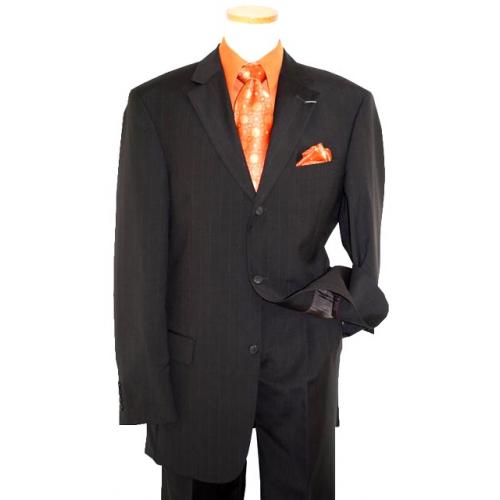 Giorgio Cosani Dark Brown/Cognac Pinstripes Super 120'S  Wool Suit